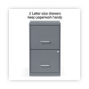 Soho Vertical File Cabinet, 2 Drawers: File/File, Letter, Charcoal, 14" X 18" X 24.1"