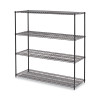 Ba Plus Wire Shelving Kit, Four-Shelf, 72w x 24d x 72h, Black Anthracite Plus