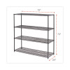 Ba Plus Wire Shelving Kit, Four-Shelf, 72w x 24d x 72h, Black Anthracite Plus