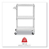 Three-Shelf Wire Cart With Liners, Metal, 3 Shelves, 450 Lb Capacity, 24" x 16" x 39", Silver