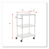 Three-Shelf Wire Cart With Liners, Metal, 3 Shelves, 450 Lb Capacity, 24" x 16" x 39", Silver