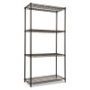 Nsf Certified Industrial Four-Shelf Wire Shelving Kit, 36w x 18d x 72h, Black