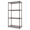 Nsf Certified Industrial Four-Shelf Wire Shelving Kit, 36w x 18d x 72h, Black