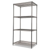Wire Shelving Starter Kit, Four-Shelf, 36w X 18d X 72h, Black Anthracite