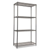 Wire Shelving Starter Kit, Four-Shelf, 36w X 18d X 72h, Black Anthracite