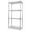Nsf Certified Industrial Four-Shelf Wire Shelving Kit, 36w x 18d x 72h, Silver