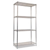 Nsf Certified Industrial Four-Shelf Wire Shelving Kit, 36w x 18d x 72h, Silver