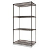 Nsf Certified Industrial Four-Shelf Wire Shelving Kit, 36w x 24d x 72h, Black