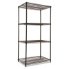 Nsf Certified Industrial Four-Shelf Wire Shelving Kit, 36w x 24d x 72h, Black