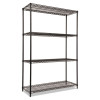 Nsf Certified Industrial Four-Shelf Wire Shelving Kit, 48w x 18d x 72h, Black