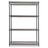 Nsf Certified Industrial Four-Shelf Wire Shelving Kit, 48w x 18d x 72h, Black