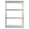 Nsf Certified Industrial Four-Shelf Wire Shelving Kit, 48w x 18d x 72h, Silver