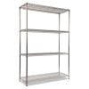 Nsf Certified Industrial Four-Shelf Wire Shelving Kit, 48w x 18d x 72h, Silver