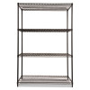 Nsf Certified Industrial Four-Shelf Wire Shelving Kit, 48"w x 24"d x 72"h, Black