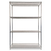 Nsf Certified Industrial Four-Shelf Wire Shelving Kit, 48w x 24d x 72h, Silver