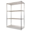 Nsf Certified Industrial Four-Shelf Wire Shelving Kit, 48w x 24d x 72h, Silver