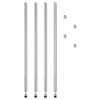 Stackable Posts For Wire Shelving, 36" High, Silver, 4/Pack