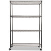 Nsf Certified 4-Shelf Wire Shelving Kit With Casters, 48w X 18d X 72h, Black Anthracite