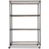 Nsf Certified 4-Shelf Wire Shelving Kit With Casters, 48w X 18d X 72h, Black