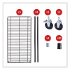 5-Shelf Wire Shelving Kit With Casters And Shelf Liners, 36w X 18d X 72h, Black Anthracite