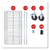 5-Shelf Wire Shelving Kit With Casters And Shelf Liners, 36w X 18d X 72h, Silver