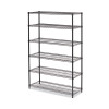 Nsf Certified 6-Shelf Wire Shelving Kit, 48w X 18d X 72h, Black Anthracite
