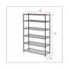 Nsf Certified 6-Shelf Wire Shelving Kit, 48w X 18d X 72h, Black Anthracite