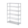 Nsf Certified 6-Shelf Wire Shelving Kit, 48w X 18d X 72h, Silver