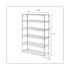 Nsf Certified 6-Shelf Wire Shelving Kit, 48w X 18d X 72h, Silver