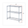 Residential Wire Shelving, Three-Shelf, 36w X 14d X 36h, Silver