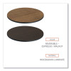 Reversible Laminate Table Top, Round, 35.5" Diameter, Espresso/Walnut