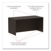 Alera Valencia Series Straight Front Desk Shell, 59.13" X 29.5" X 29.63", Espresso