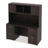 Alera Valencia Series Hutch With Doors, 4 Compartments, 58.88w x 15d x 35.38h, Espresso