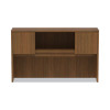 Alera Valencia Series Hutch With Doors, 4 Compartments, 58.88w x 15d x 35.38h, Modern Walnut