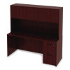 Alera Valencia Series Hutch With Doors, 4 Compartments, 64.75w x 15d x 35.38h, Mahogany