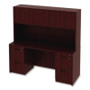 Alera Valencia Series Hutch With Doors, 4 Compartments, 64.75w x 15d x 35.38h, Mahogany