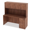 Alera Valencia Series Hutch With Doors, 4 Compartments, 64.75w x 15d x 35.38h, Modern Walnut