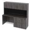 Alera Valencia Series Hutch With Doors, 4 Compartments, 70.63w x 15d x 35.38h, Gray