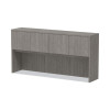 Alera Valencia Series Hutch With Doors, 4 Compartments, 70.63w x 15d x 35.38h, Gray