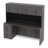 Alera Valencia Series Hutch With Doors, 4 Compartments, 70.63w x 15d x 35.38h, Gray