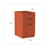 Alera Valencia Series Full Pedestal File, Left/Right, 3-Drawers Box/Box/File, Legal/Letter, Medium Cherry, 15.63"x20.5"x28.5"