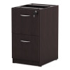 Alera Valencia Series Full Pedestal File, Left Or Right, 2 Legal/Letter-Size File Drawers, Espresso, 15.63" X 20.5" X 28.5"