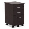 Alera Valencia Series Mobile Pedestal File, Left/Right, 3-Drawer: Box/Box/File, Legal/Letter, Espresso, 15.88 X 20.5 X 28.38
