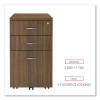 Alera Valencia Series Mobile Pedestal File, Left/Right, 3-Drawer: Box/Box/File, Legal/Letter, Walnut, 15.88 X 20.5 X 28.38