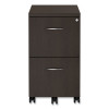 Alera Valencia Series Mobile Pedestal, Left Or Right, 2 Legal/Letter-Size File Drawers, Espresso, 15.38" X 20" X 26.63"