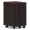 Alera Valencia Series Mobile Pedestal, Left Or Right, 2 Legal/Letter-Size File Drawers, Mahogany, 15.38" X 20" X 26.63"