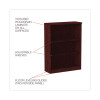 Alera Valencia Series Bookcase, Three-Shelf, 31.75w x 14d x 39.38h, Mahogany