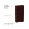 Alera Valencia Series Bookcase, Five-Shelf, 31.75w x 14d x 64.75h, Mahogany