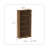 Alera Valencia Series Bookcase, Five-Shelf, 31.75w x 14d x 64.75h, Modern Walnut