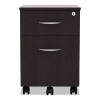 Alera Valencia Series Mobile Pedestal, Left Or Right, 2-Drawers: Box/File, Legal/Letter, Espresso, 15.88" X 19.13" X 22.88"